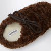 Moon Boot Dark brown curly shearling mules