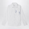 Burberry White stretch cotton shirt with EKD