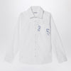 Burberry White stretch cotton shirt with EKD