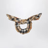 Burberry Beige Check Pattern Cotton Scrunchies