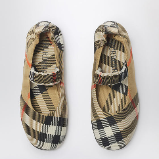 Burberry Check pattern nylon-blend ballerina