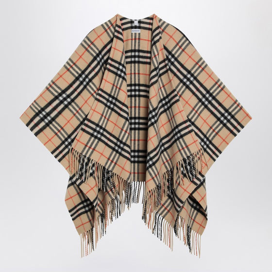 Burberry Check pattern wool and cashmere cape
