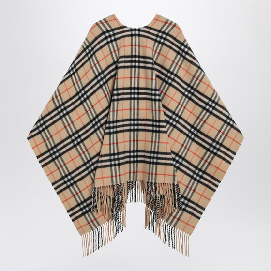 Burberry Check pattern wool and cashmere cape