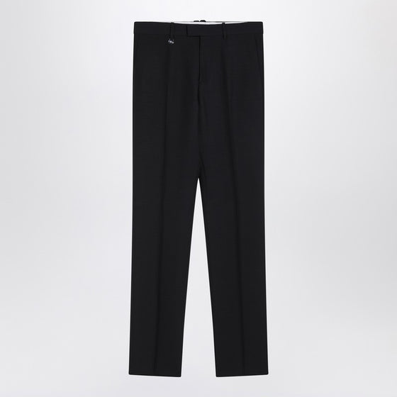 Burberry Classic navy blue wool blend trousers