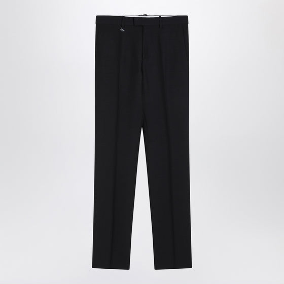 Burberry Classic navy blue wool blend trousers