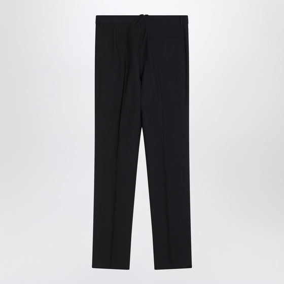 Burberry Classic navy blue wool blend trousers