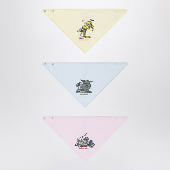 Burberry Set of three coloured cotton bibs