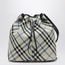  Burberry Medium bucket bag with Lichen-colour Check pattern