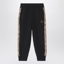  Burberry Black jogging trousers with Check motif detail