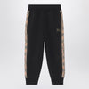 Burberry Black jogging trousers with Check motif detail
