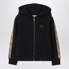 Burberry Black sweatshirt with Check motif detail