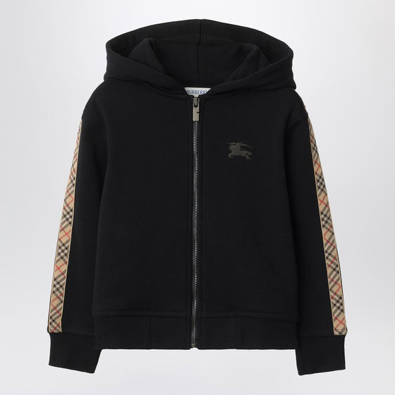 Burberry Black sweatshirt with Check motif detail