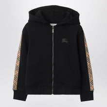  Burberry Black sweatshirt with Check motif detail