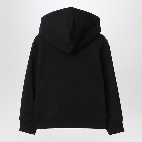 Burberry Black sweatshirt with Check motif detail