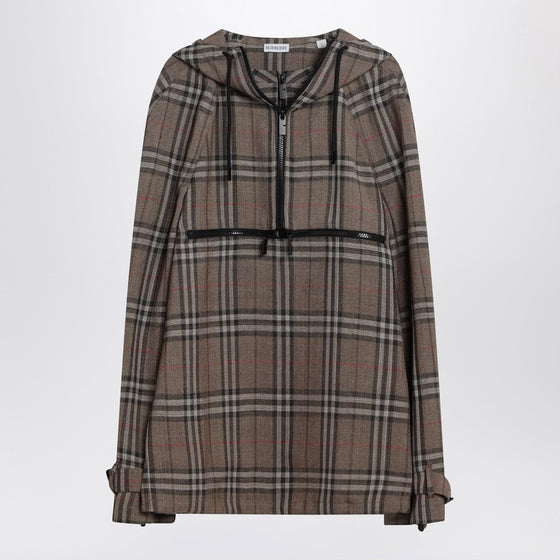 Burberry Half-zip jacket with Check pattern in silk blend