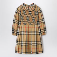  Burberry Check-pattern dress in cotton poplin