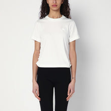  Burberry White T-shirt with check pattern detail
