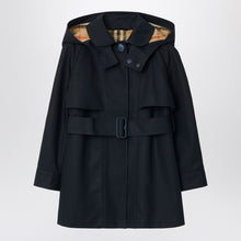  Burberry Single-breasted navy blue cotton trench coat
