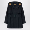 Burberry Single-breasted navy blue cotton trench coat