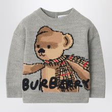  Burberry Grey jumper in wool with Thomas bear and friends