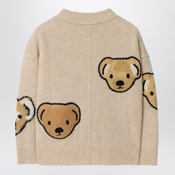 Burberry Beige cardigan in wool with Thomas bear and friends