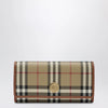 Burberry Check continental wallet in coated cotton blend, beige