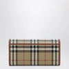 Burberry Check continental wallet in coated cotton blend, beige