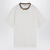 Burberry White cotton T-shirt with Check finishes