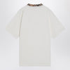 Burberry White cotton T-shirt with Check finishes