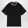 Burberry Black cotton T-shirt with Check finishes