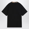 Burberry Black cotton T-shirt with Check finishes