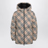 Burberry Hooded check nylon puffer jacket in sand