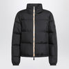 Burberry Black zip-up puffer jacket with Check detail
