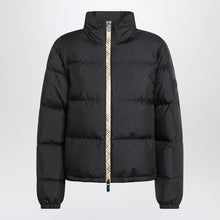  Burberry Black zip-up puffer jacket with Check detail