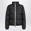 Burberry Black zip-up puffer jacket with Check detail