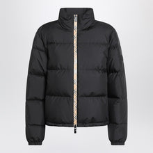  Burberry Black zip-up puffer jacket with Check detail