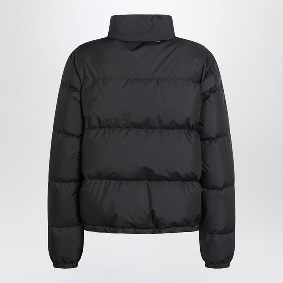 Burberry Black zip-up puffer jacket with Check detail