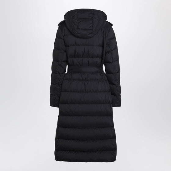 Burberry Black double-breasted padded coat with belt