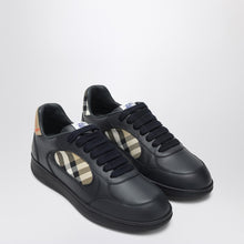  Burberry Indigo blue leather and Check sneaker Terrace