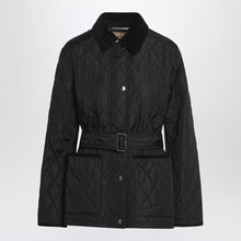  Burberry Black quilted jacket with belt