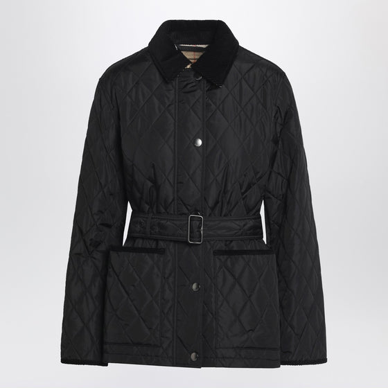 Burberry Black quilted jacket with belt