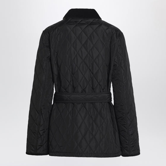 Burberry Black quilted jacket with belt