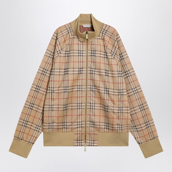 Burberry Beige sweatshirt with Check motif in jacquard