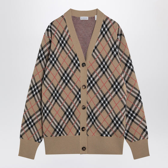 Burberry Wool and mohair blend check cardigan