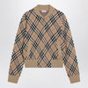 Burberry Check wool zip-up cardigan