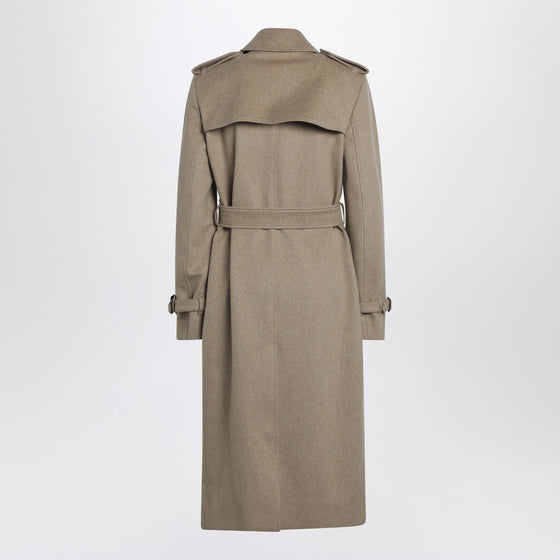 Burberry Beige mélange double-breasted cashmere coat