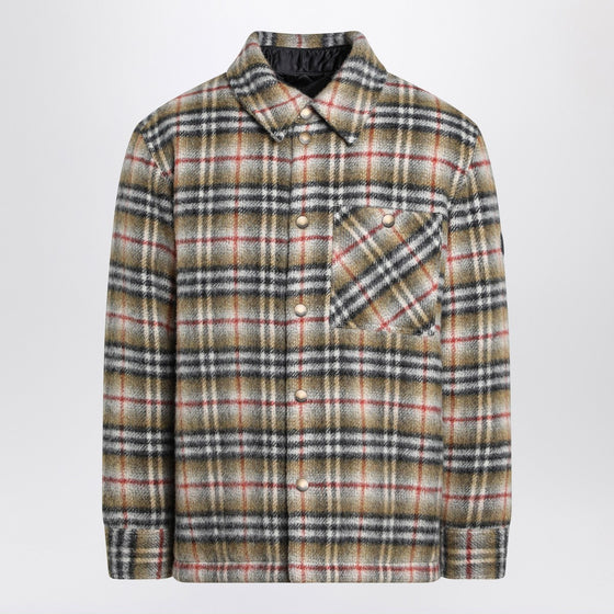 Burberry Beige checked wool shirt jacket