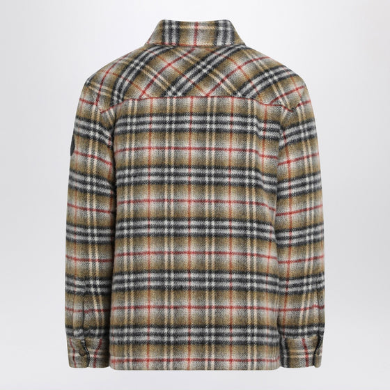Burberry Beige checked wool shirt jacket