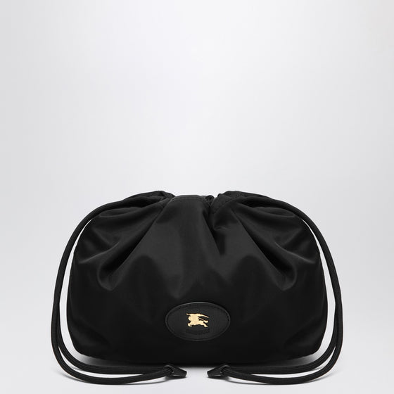 Burberry Reversible pouch in black nylon with Check pattern
