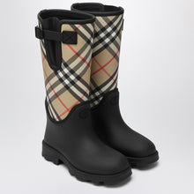  Burberry Tall black Marsh Stamp rubber boots